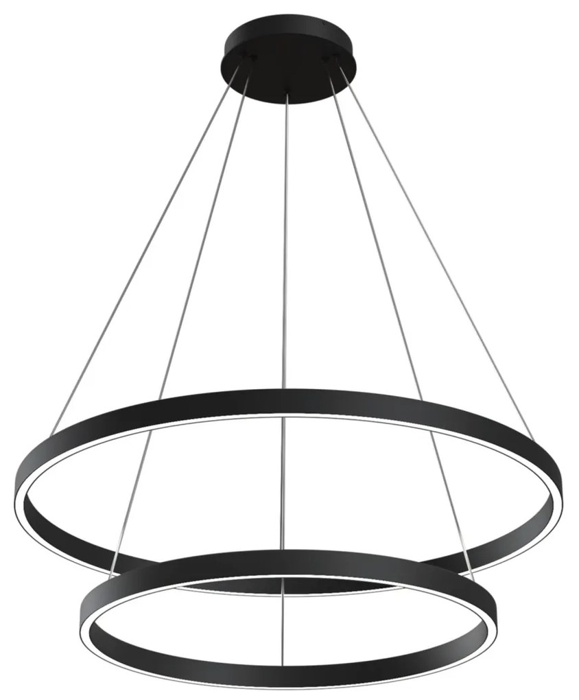 Lustra suspendata LED design tehnic Rim negru MYMOD058PL-L74B4K