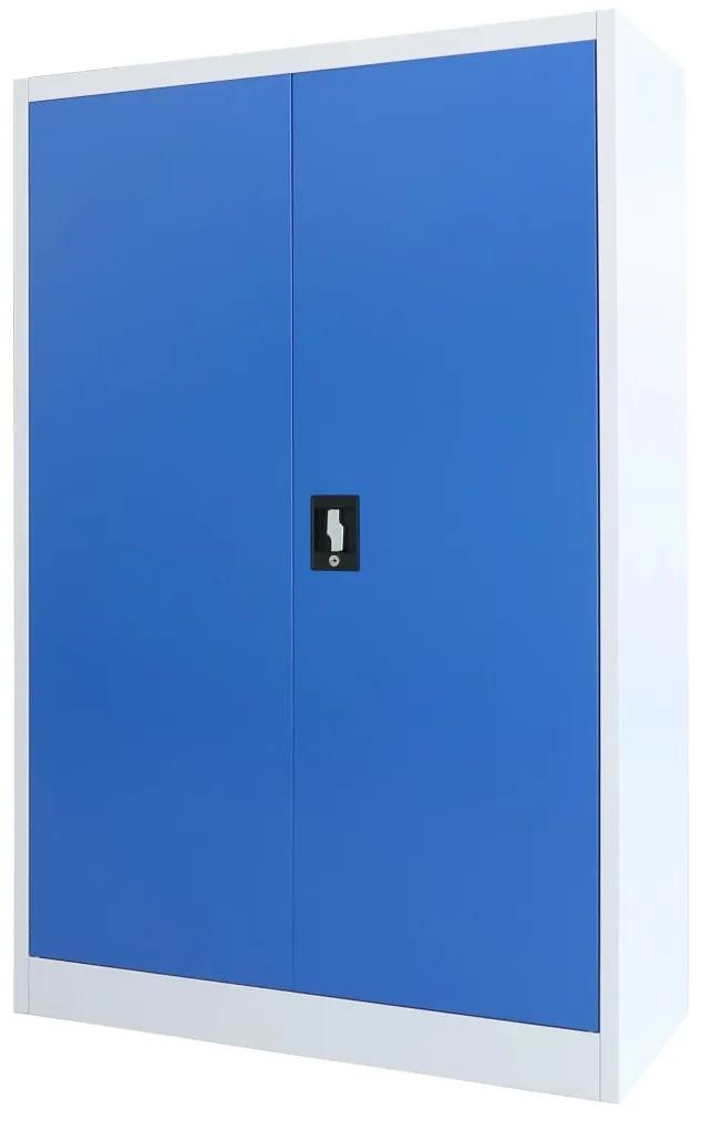 Dulap de birou, metal, 90 x 40 x 140 cm, gri si albastru 1, 90 x 40 x 140 cm, 1