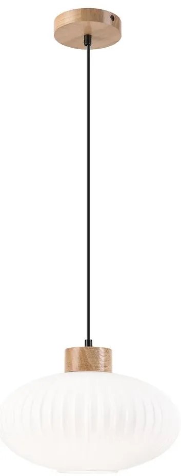 Lustră pe cablu HARMONY 1xE27/15W/230V d. 30 cm alb/stejar