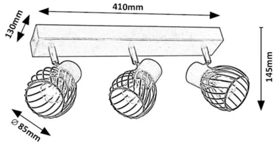 Rabalux 73003 - Spot ABERAMA 3xE14/10W/230V, iluminare punctiformă