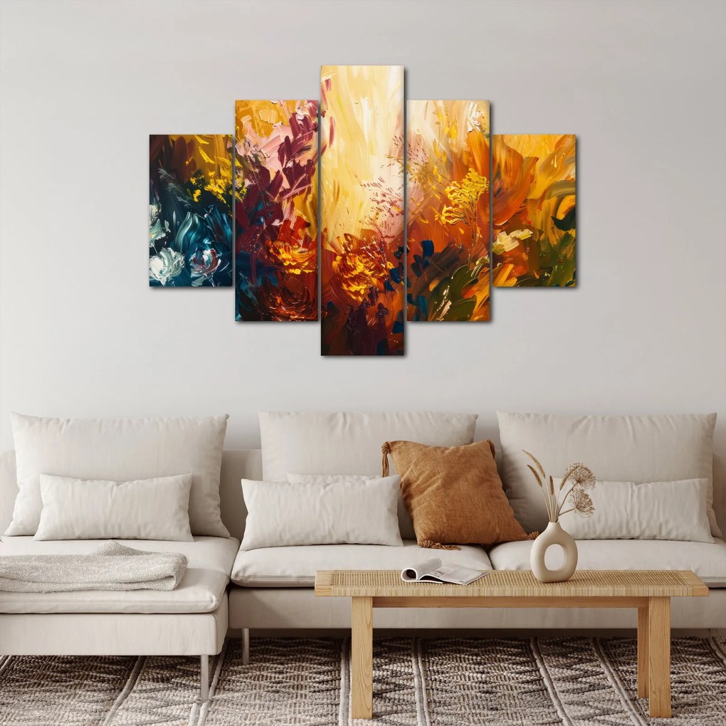 Tablou - pictură abstractă de flori (150x105 cm)
