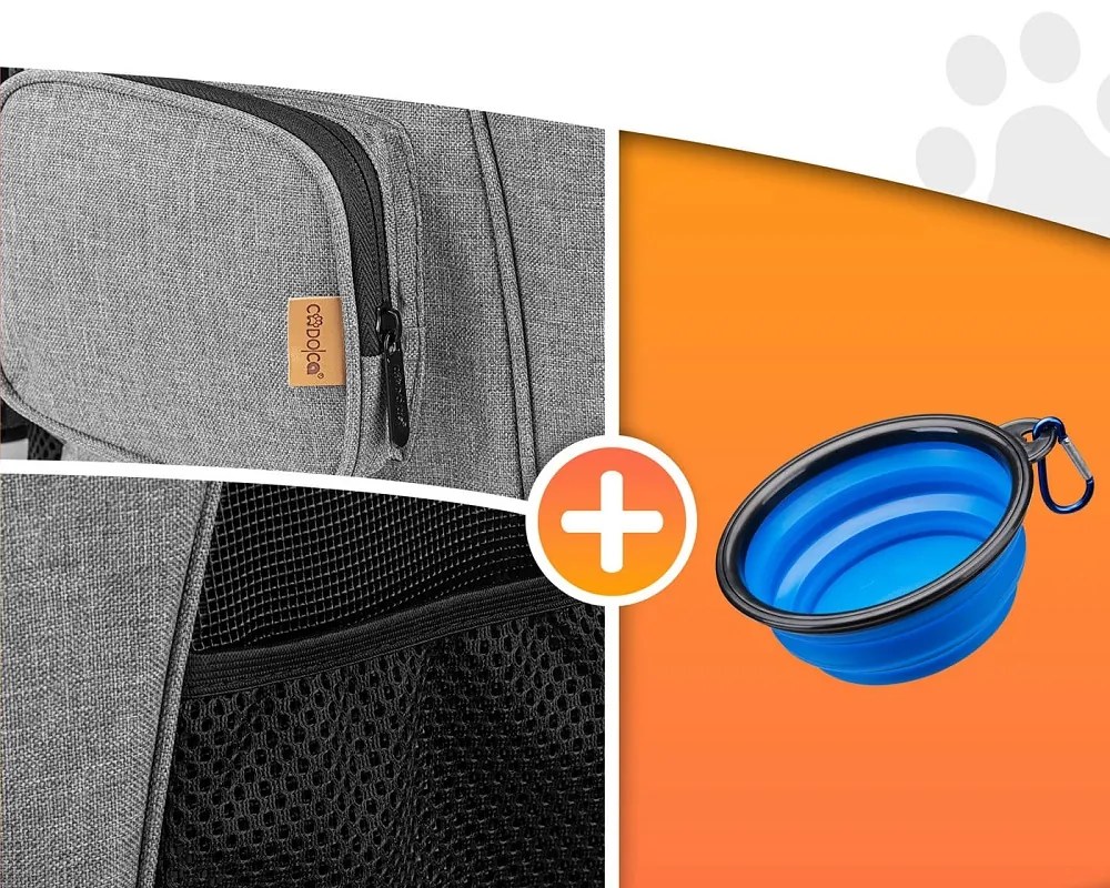 Rucsac pentru câini și pisici JOY, 31x30x41cm, gri Cadoca