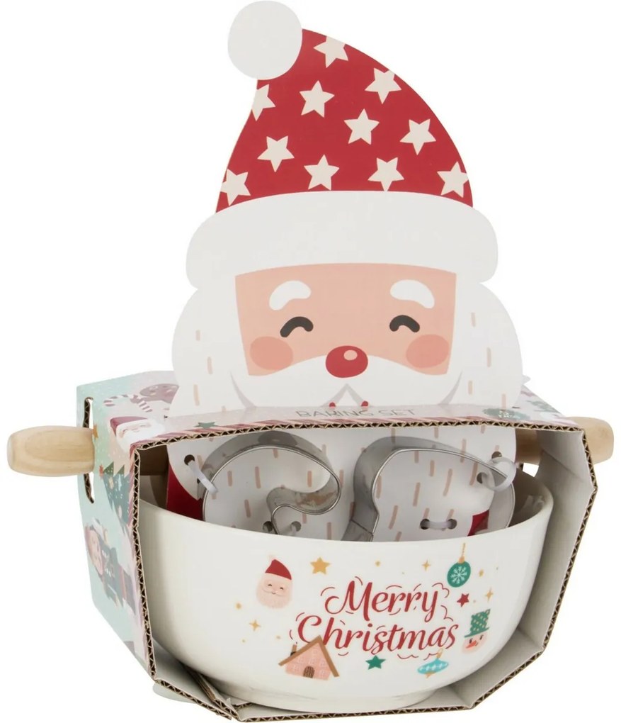 Set de Crăciun pentru coacere Santa – bol,sucitor, forme de tăiat