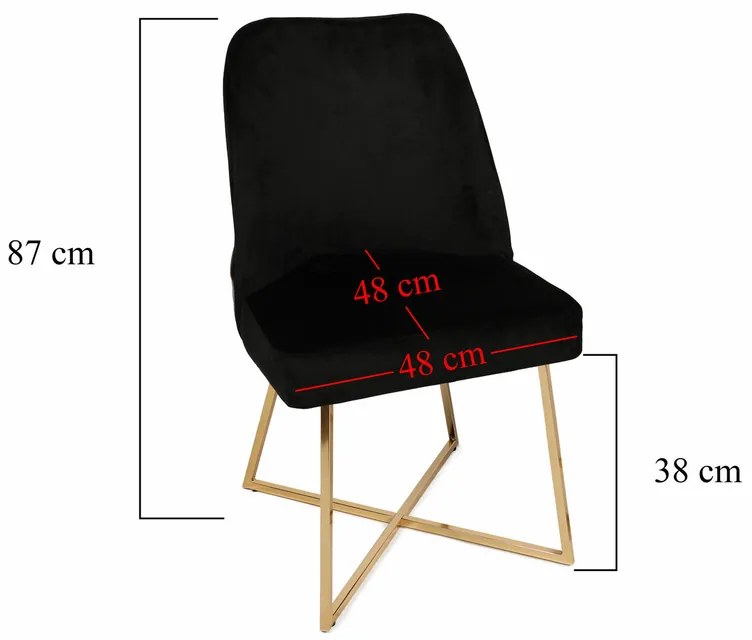 Set de scaune de sufragerie Madrid Black, 4 buc., 4 buc