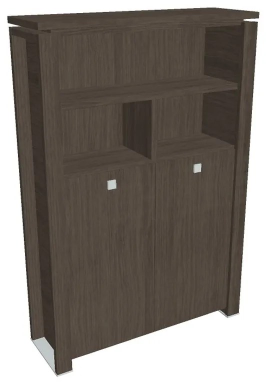 Dulap înalt pentru haine Verno+ 140 x 46 x 210 cm, cu rafturi, stejar antracit