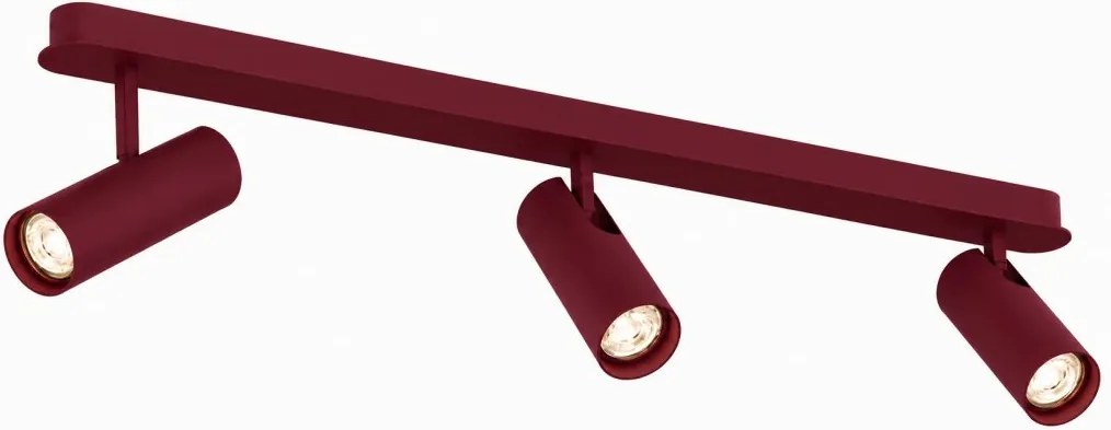 Plafoniera cu 3 spoturi directionabile cu bec GU10 Linca burgundy