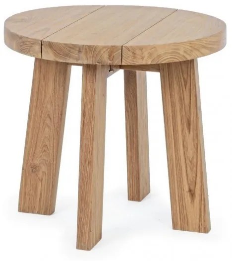 Masuta de cafea din lemn de teak reciclat, natural, Ø 50 cm, Bolivar Bizzotto