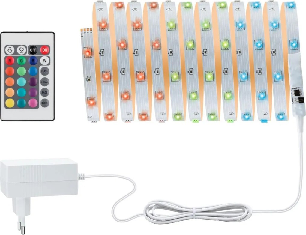 Paulmann 3988 - Bandă LED RGBW, 13 W, dimabilă, TIP, 5 m, 230 V + telecomandă