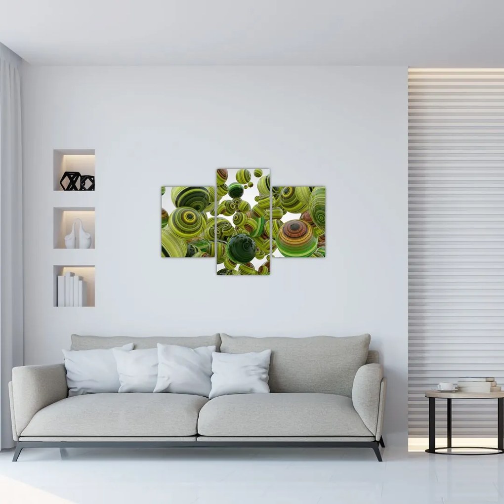 Tablou cu bile în dungi (90x60 cm)