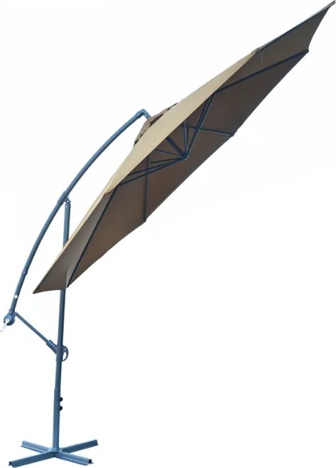 Umbrelă metalică ø 350 cm - maro
