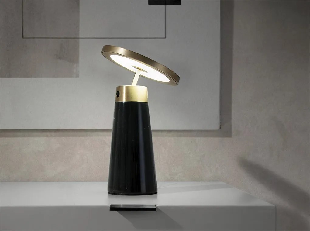 Veioza, Lampa de masa design LUX LED dimabil Marquina marble black