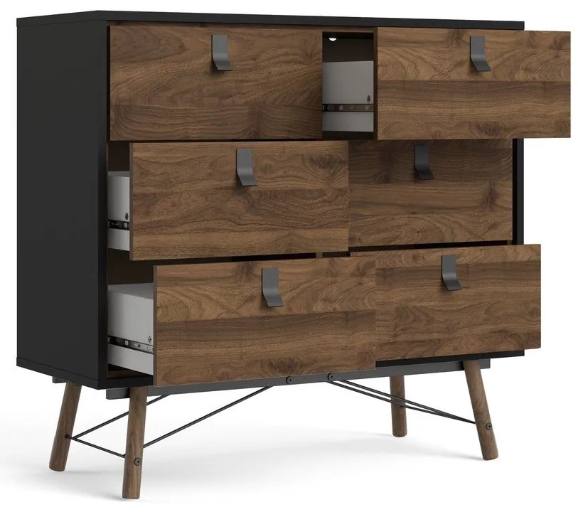 Comodă Tvilum Ry, 102x95 cm, maro închis-negru