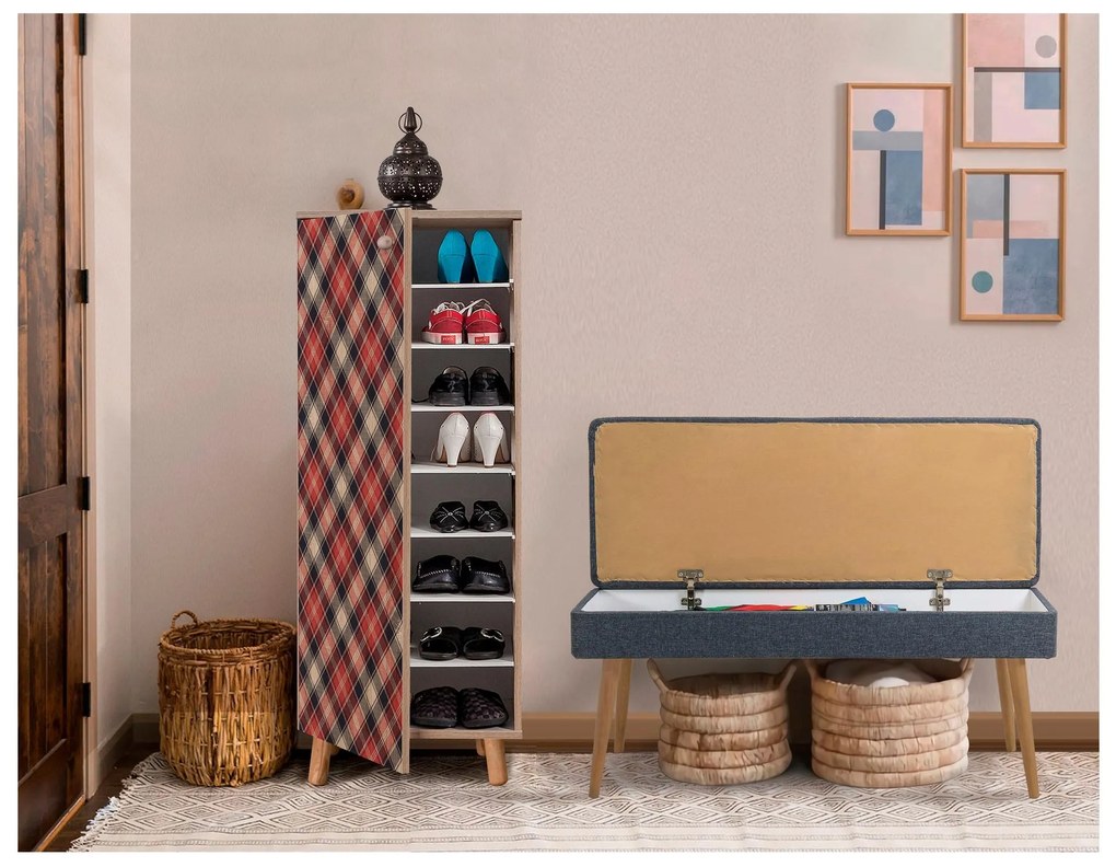 Mobilier Hol Beside 36 (stejar sonoma + albastru închis) . 1094001