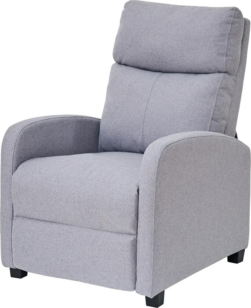 Fotoliu de relaxare, Spatar Rabatabil Înclinare 135°, Suport picioare extensibil, Material textil, Gri Barrel-83