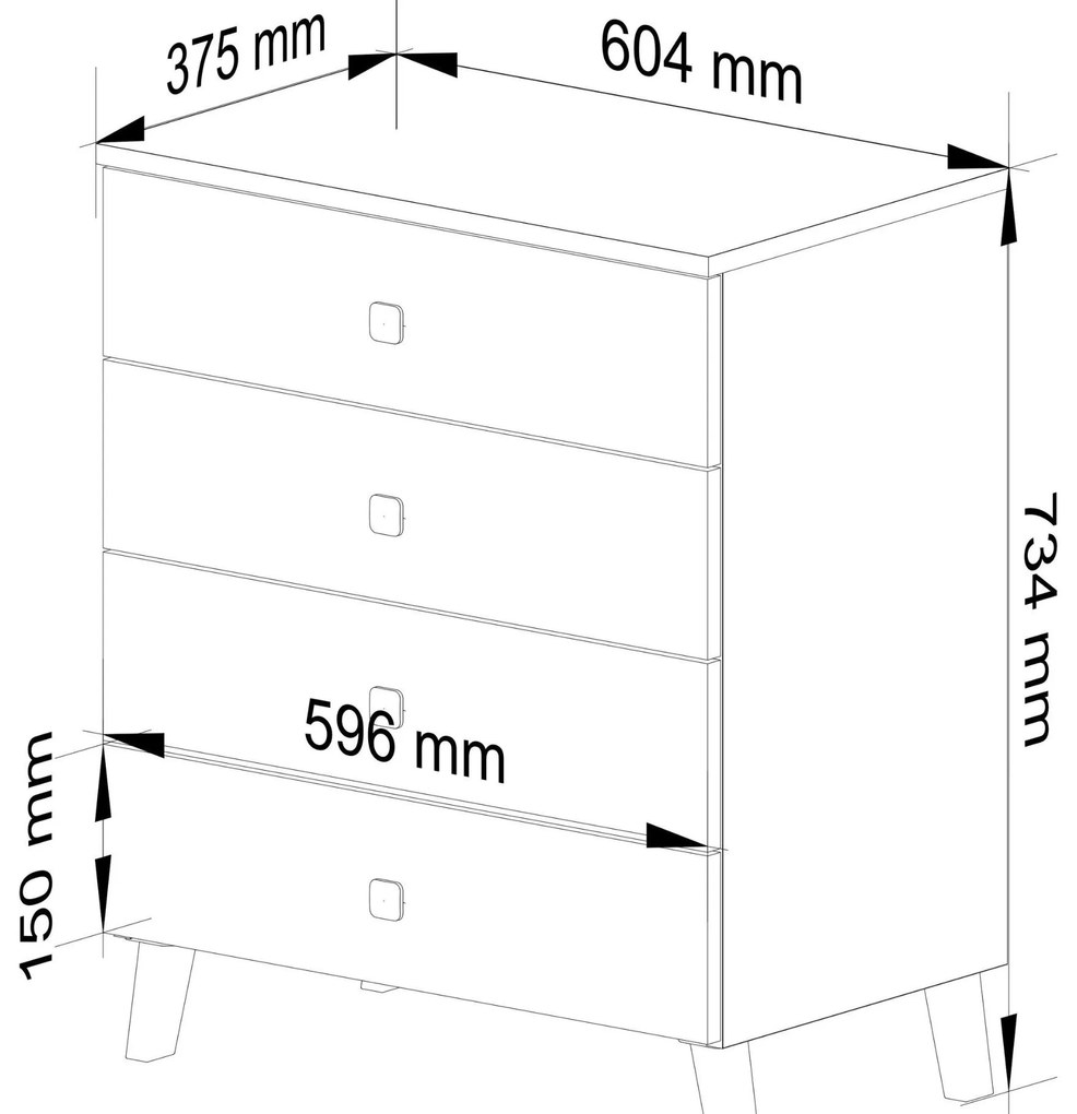 Comodă Mismisima (alb + negru). 1117238