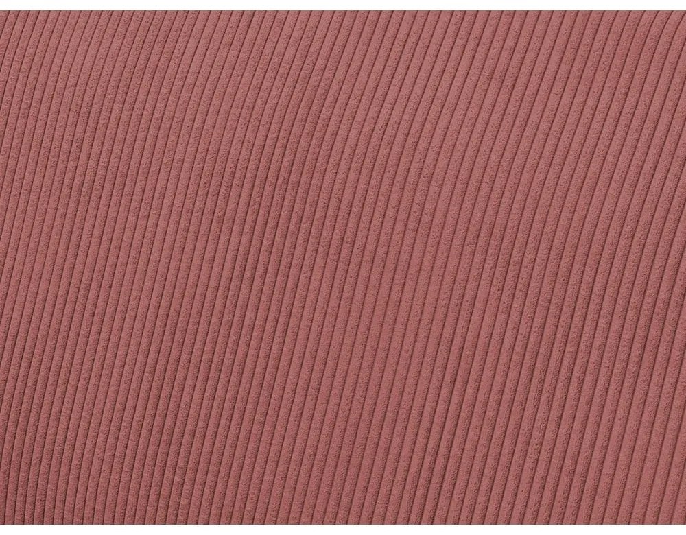 Colțar roz extensibil/cu spațiu de depozitare cu tapițerie din catifea reiată Voltaire – Bobochic Paris