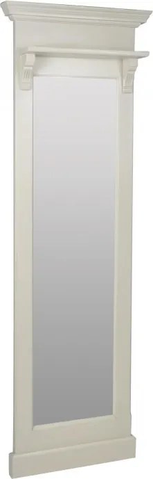 Oglinda de perete alba, din lemn de pin, cu aspect clasic, Lyon