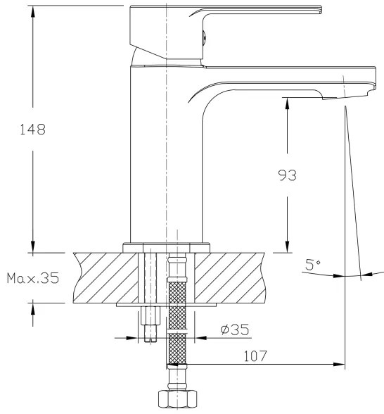 Baterie de lavoar Aqualine FACTOR crom lucios