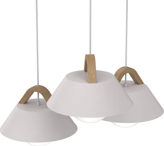 Lustră pe cablu FUNDA 3xE27/15W/230V crem
