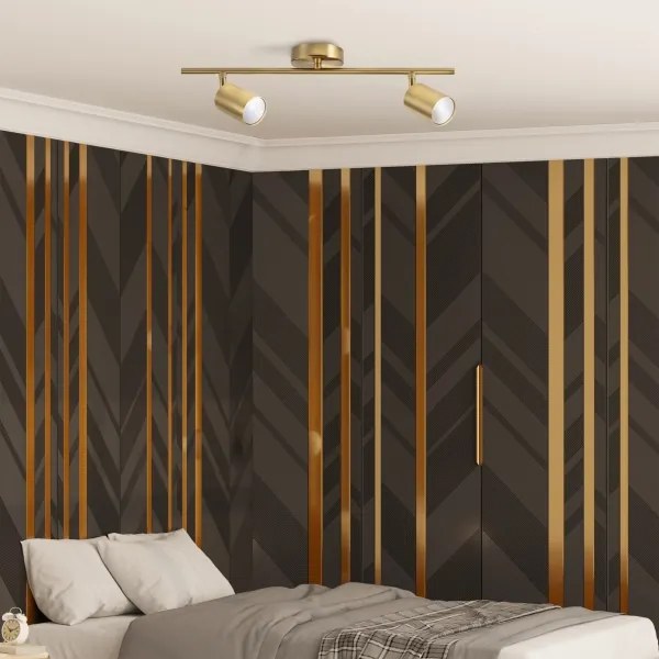 Spot LED RGBW dimabil GOLDI 2xGU10/4,8W/230V auriu