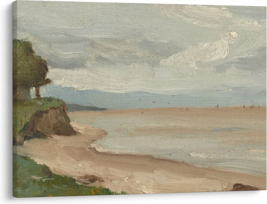 Tablou - Jean-Baptiste-Camille Corot, Beach Near Etretat, reproducere (70x50 cm)