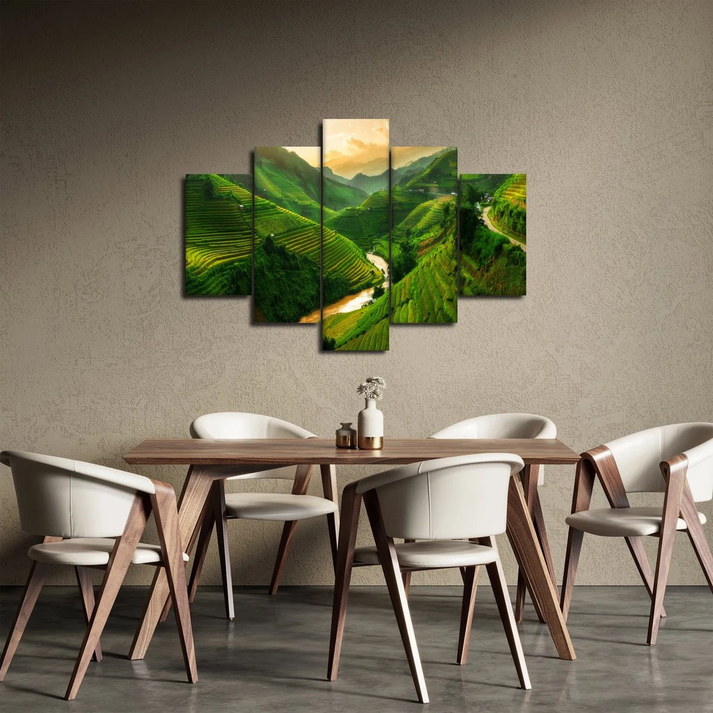 Tablou - Terase de orez Mu Cang Chai (150x105 cm)