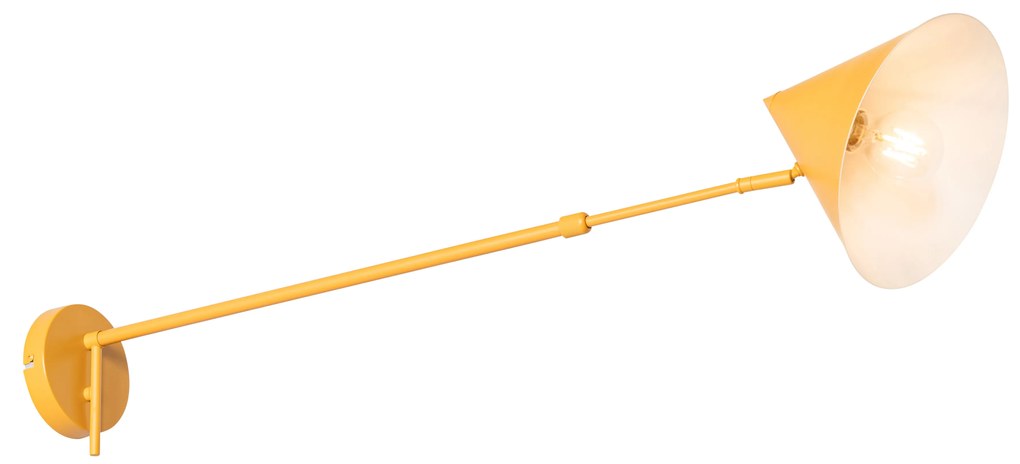 Lampa de perete de design galbenă reglabilă - Triangolo