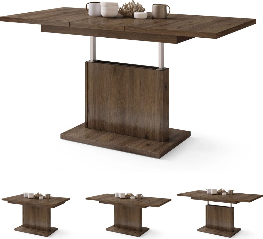 Mazzoni ASTON MINI Nuc Elegant - MĂSUȚĂ DE CAFEA MODERNĂ EXTENSIBILĂ REGLABILĂ PE ÎNĂLȚIME MASĂ TRANSFORMABILĂ