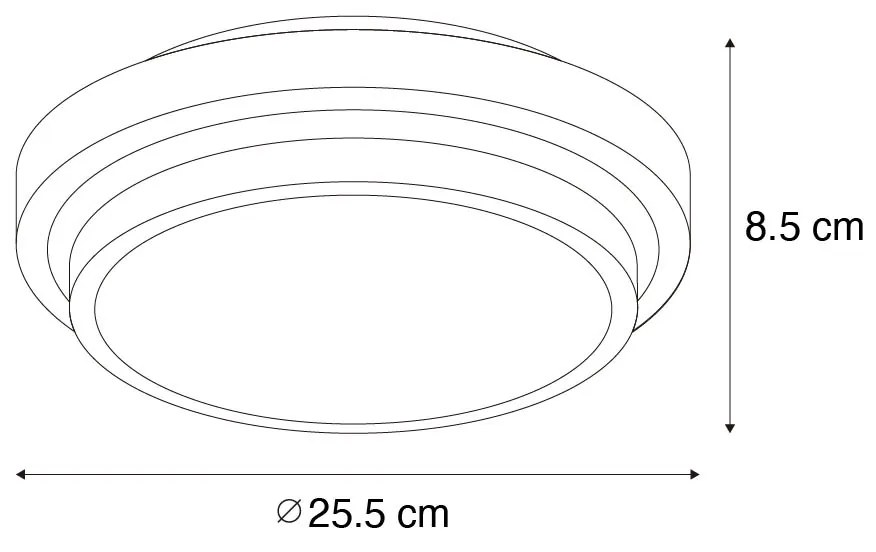 Plafoniera moderna alba 25 cm IP44 - Walden