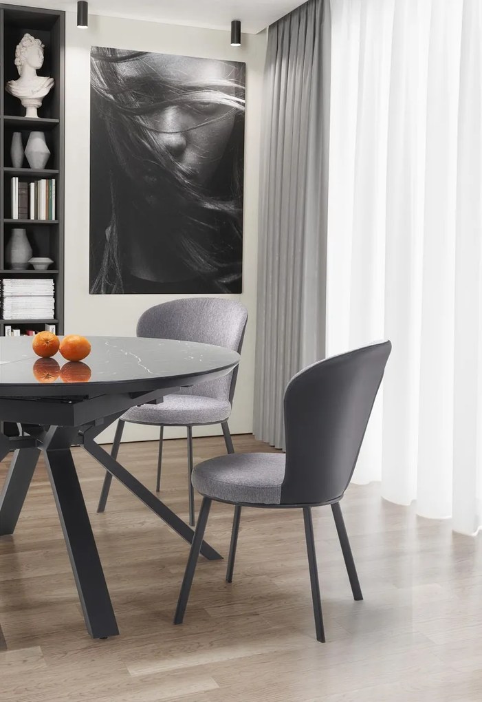 Masa extensibila Vertigo marmura neagra/negru L130-180 cm