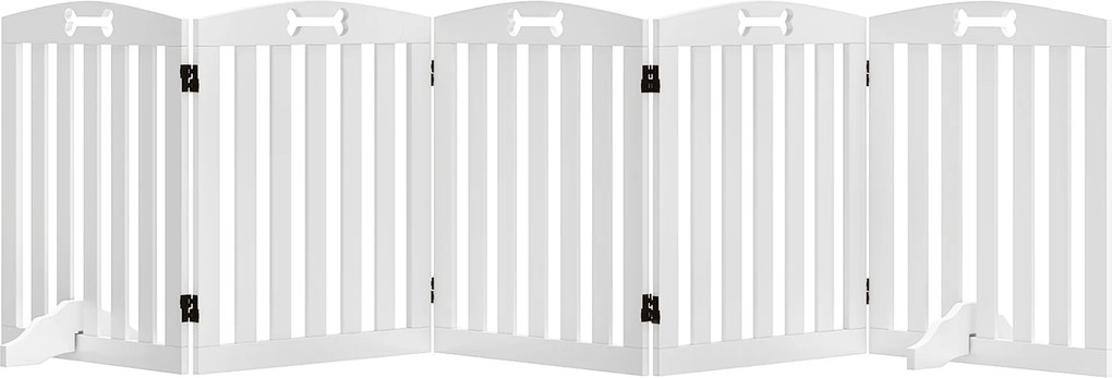 PawHut Poartă autoportantă pentru câini cu picioare de susținere, pentru deschideri de ușă, hol, scări, 258 x 30 x 61 cm, Alb | Aosom Romania