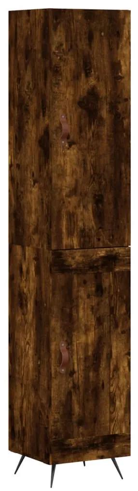 3199086 vidaXL Dulap înalt, stejar fumuriu, 34,5x34x180 cm, lemn prelucrat