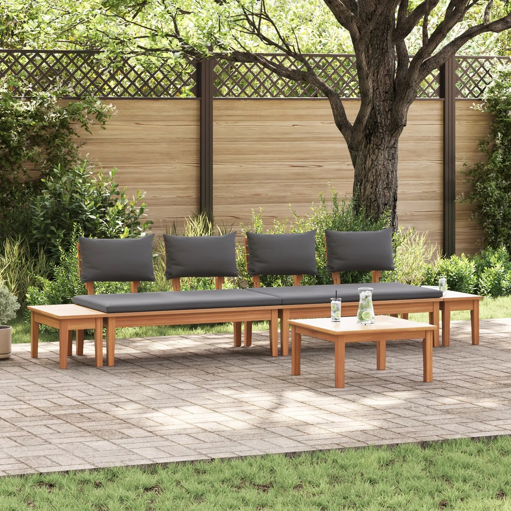 vidaXL Set de dining pentru grădină, 5 piese din lemn de tec