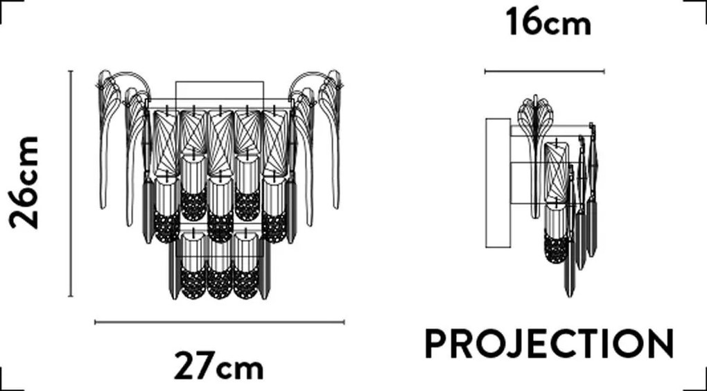 Aplica de perete cristal design lux decorativ Belle