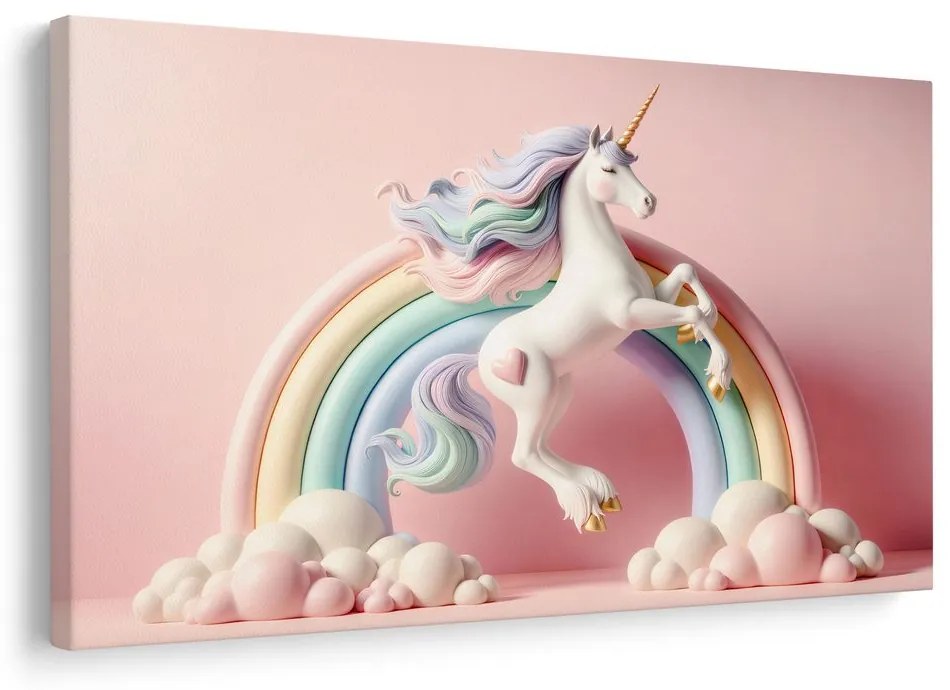 Tablou unicorn magic cu curcubeu