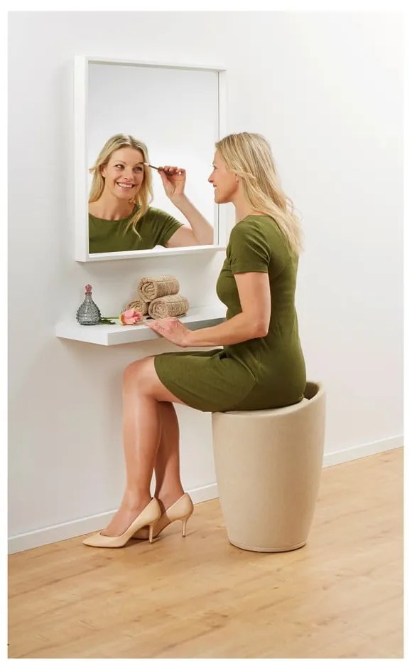 Coș de rufe și taburet, 2 în 1, Wenko Linen Look, bej