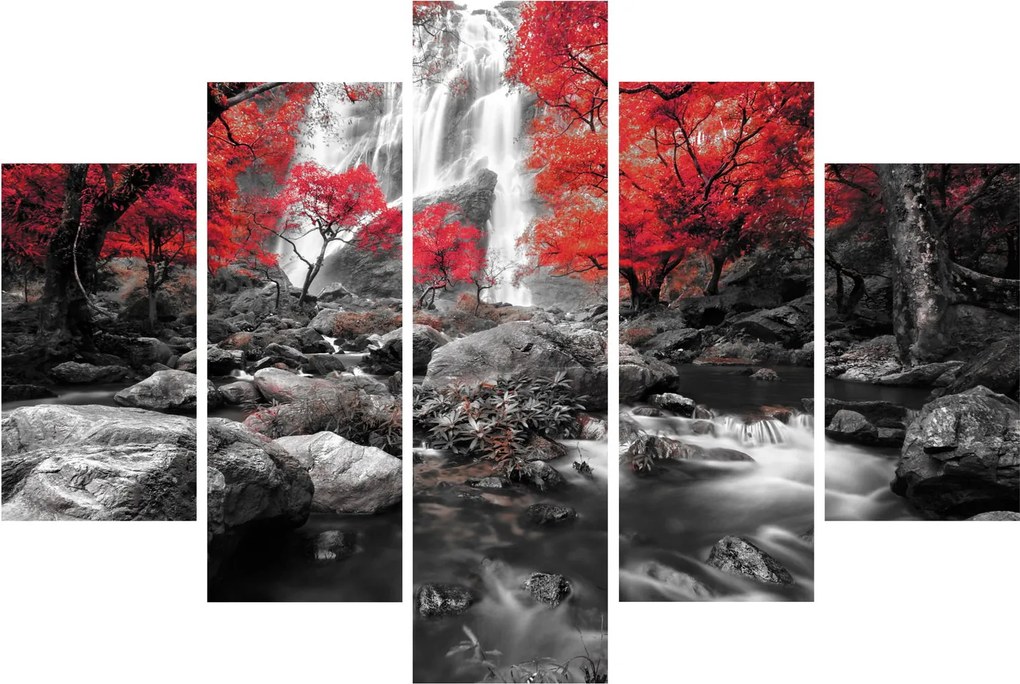 Tablou - Cascade în peisajul de toamnă (150x105 cm)