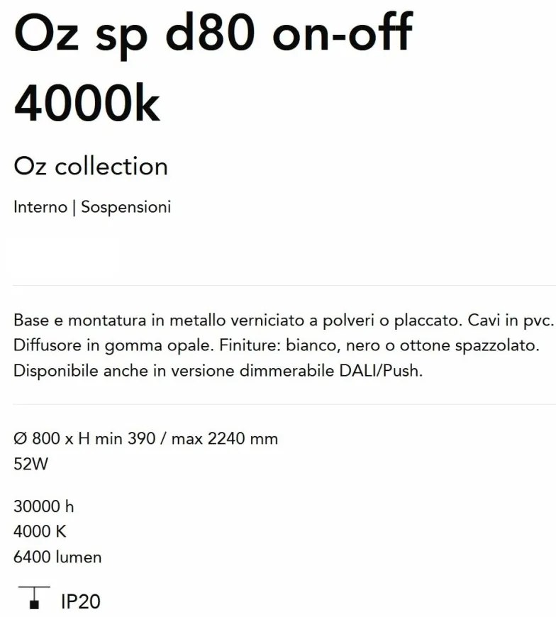 Lustra LED suspendata design circular Oz sp d80 on-off 4000k alba
