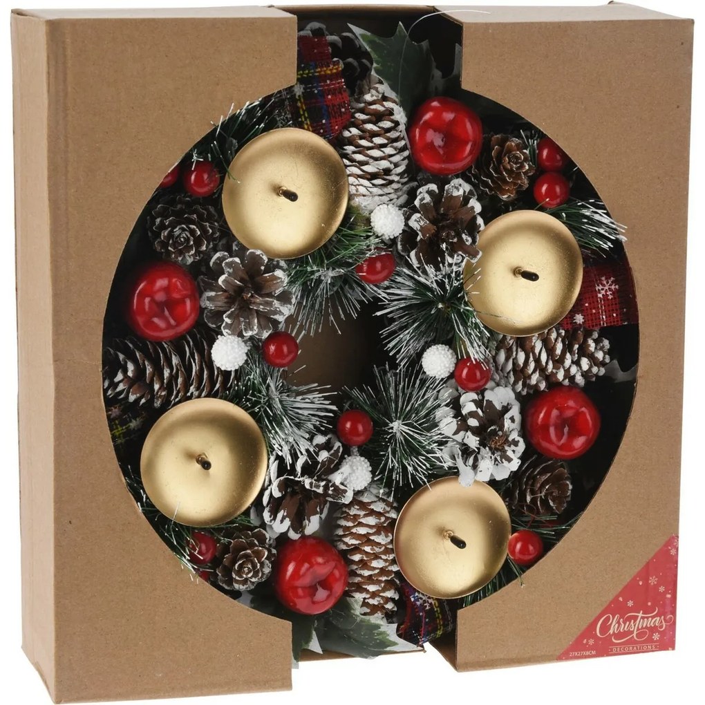 Coroană de Advent Pine, 27 x 8 cm