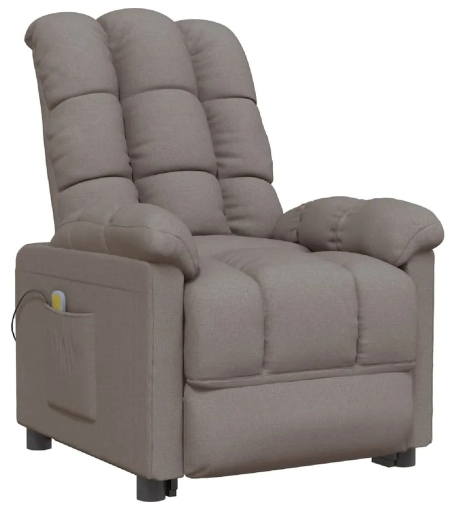 289814 vidaXL Scaun de masaj, taupe, țesătură