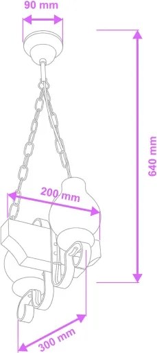 Lustră pe lanț Brilagi QUEEN 2xE14/40W/230V fag/crem