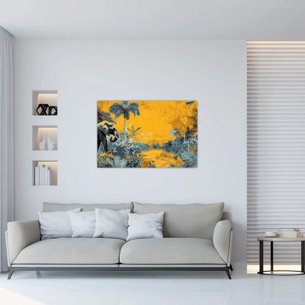 Tablou - Elefant în natură (90x60 cm)