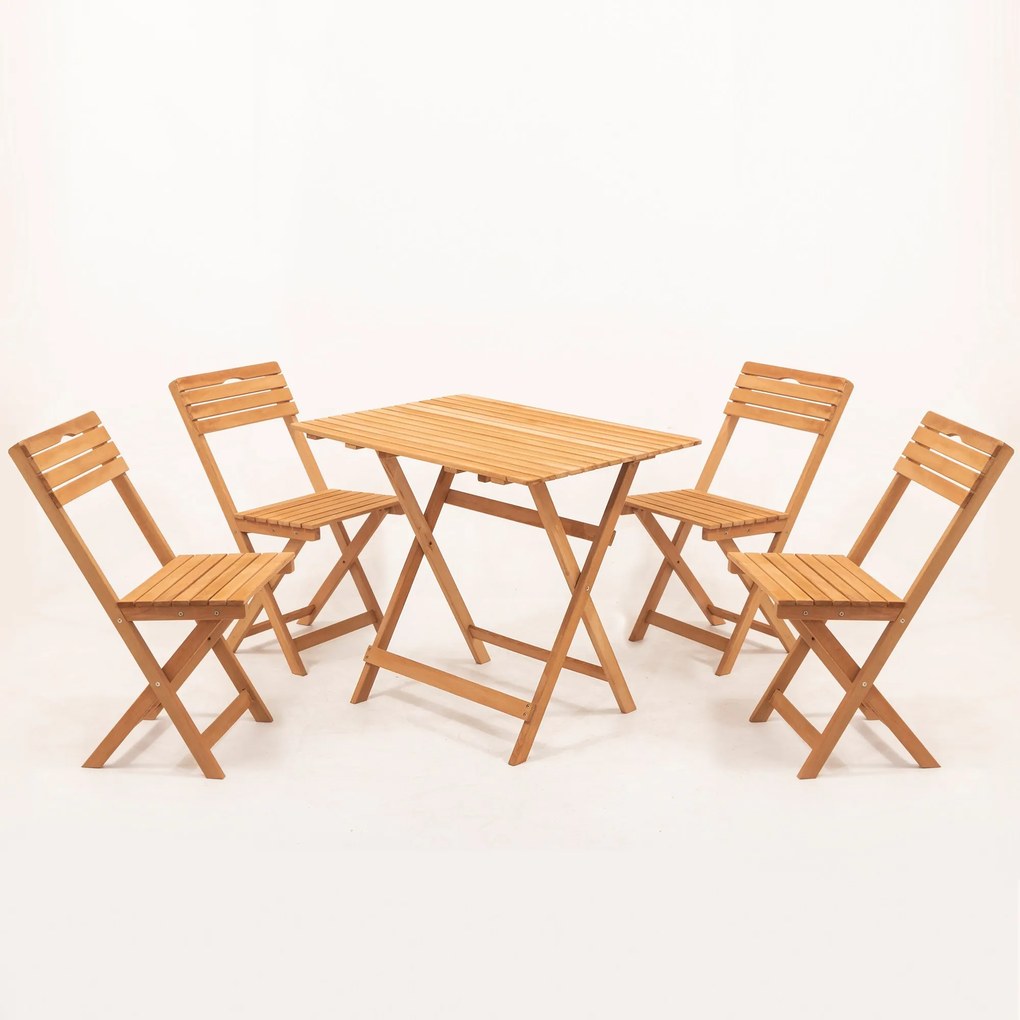 Set masă scaune de grădină (5 buc) Meow (natural + crem). 1082993