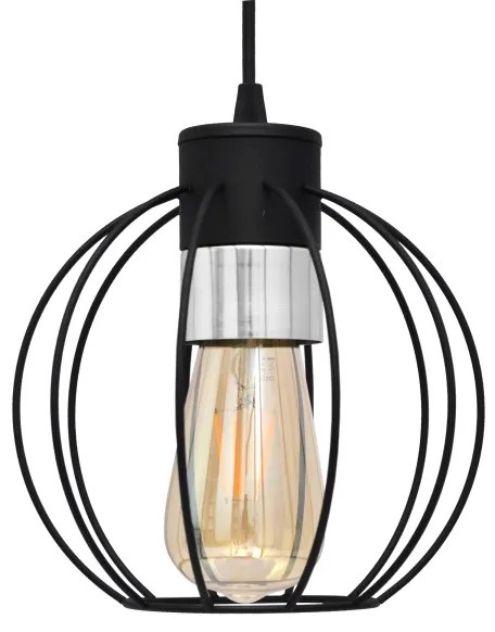 Lustră pe cablu STARLIGHT 1xE27/15W/230V neagră/argintie