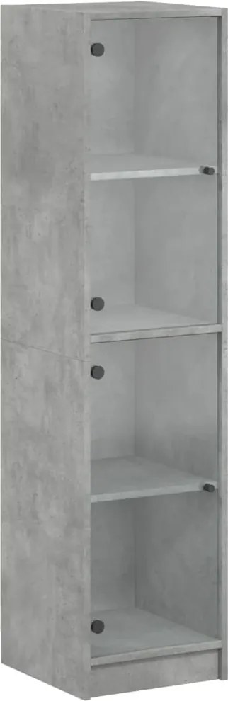 vidaXL Dulap cu uși din sticlă, gri beton, 35x37x142 cm