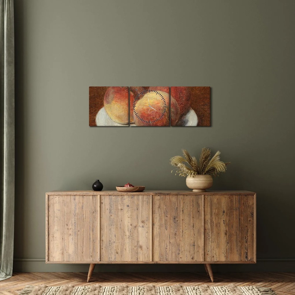 Tablou - Henri Fantin-Latour, Three Peaches on a Plate, reproducere (cu ceas) (90x30 cm)