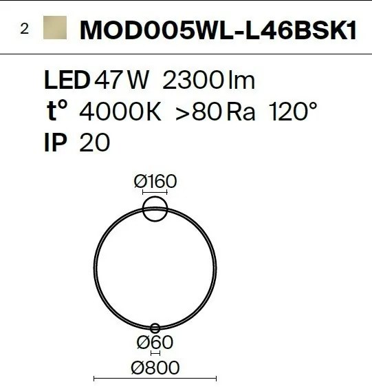 Aplice LED de perete design modern Halo alama 80cm