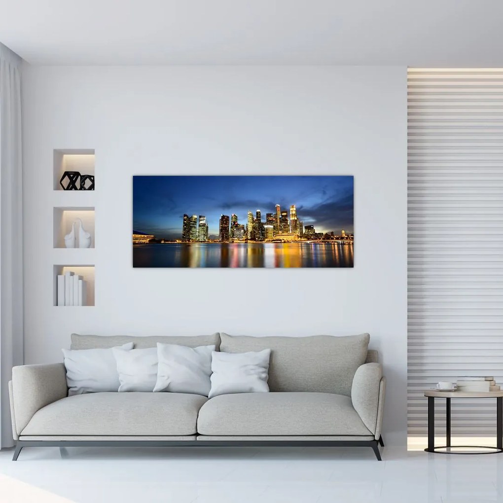 Tablou cu orașul nocturn (120x50 cm)
