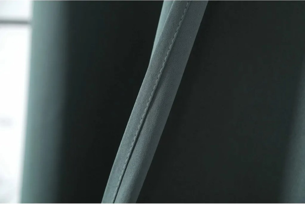 Perdea OXFORD albastru-verde 140x250 cm Agatat: Inele metalice