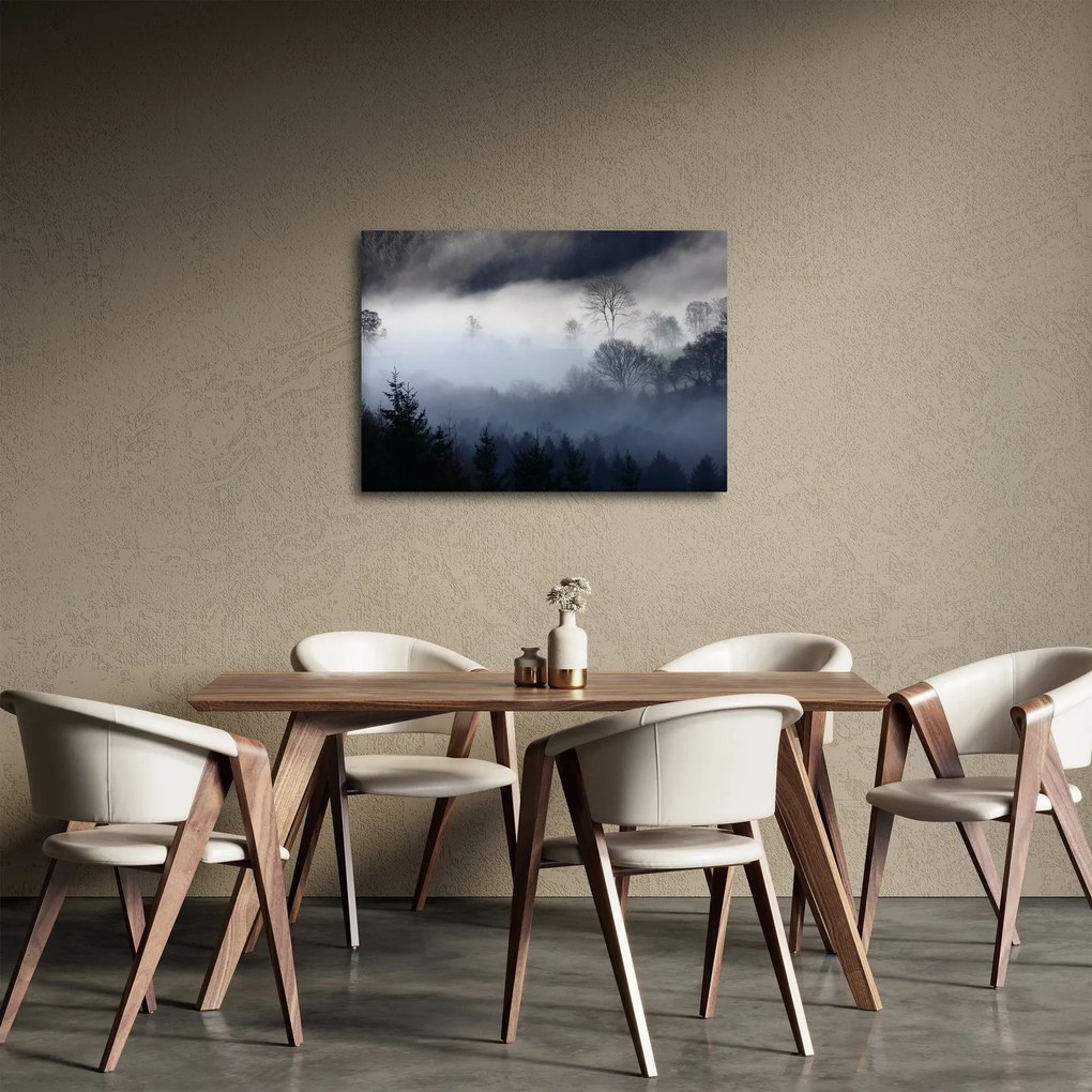 Tablou cu ceță deasupra pădurii (70x50 cm)